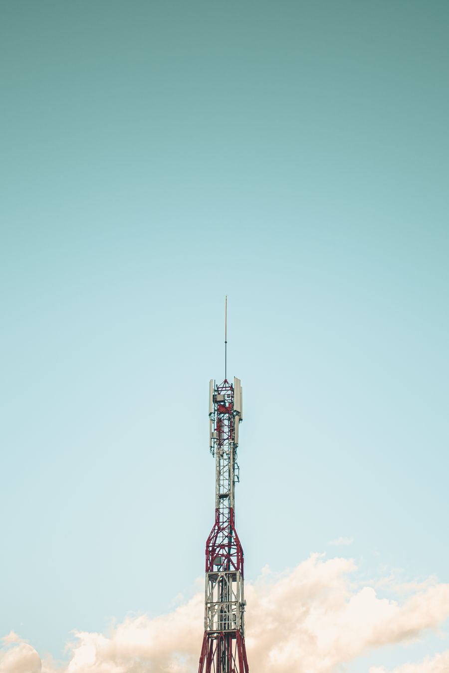 Telecommunications tower against the sky